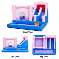 Château gonflable commercial personnalisé en PVC avec piscine à balles, trampoline et toboggan