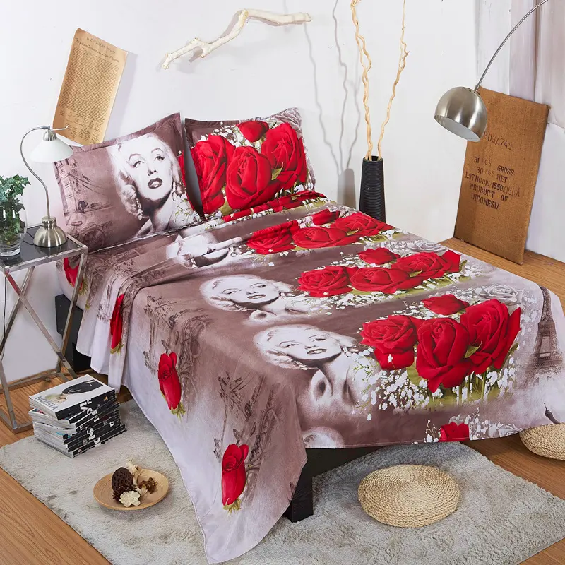 Комплект постельного белья из 4 предметов с рисунком маслом Hd Европейская печать Мэрилин Монро