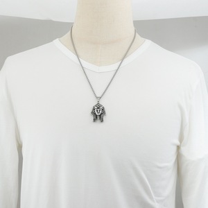 Collar yunnique con colgante de esfinge del faraón egipcio para hombre, cadena de acero de 60cm, joyería de moda de Color acero - Product Image 4