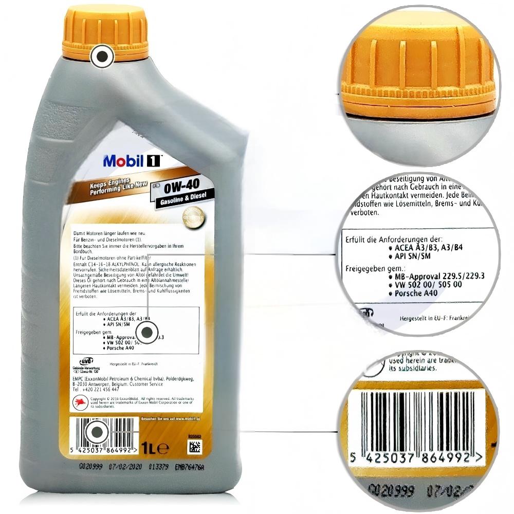 Mobil 1 FS 0W-40 Full Synthetic Oil 1L, Workshop Bulk Pack, 12 Bottles/Carton, Wholesale Oil Parts Image 4