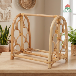 Estante para ropa de muñecas, soporte para muñecas, perchas de ratán hechas a mano, estante independiente para accesorios de muñecas <span class=keywords><strong>Barbie</strong></span> - Product Image 3