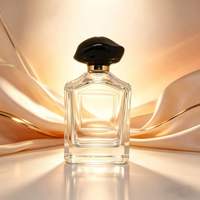 Flacon de parfum de luxe 100 ml, flacon de parfum en verre vide avec couvercle