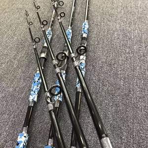 Canne à <span class=keywords><strong>pêche</strong></span> au poisson-chat d'eau douce Canne à <span class=keywords><strong>pêche</strong></span> lourde Baitcasting en carbone 6'8 2.1m H 2.28m 7'6 XH 2 sections Canne à tête de serpent - Product Image 6