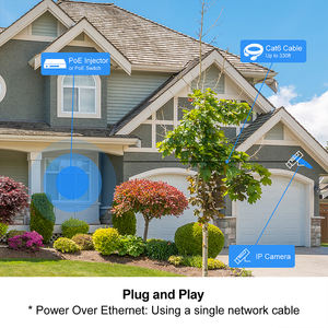 Kamera keamanan PoE IP 4MP, kamera HD deteksi gerakan peluru penglihatan malam warna penuh - Product Image 5