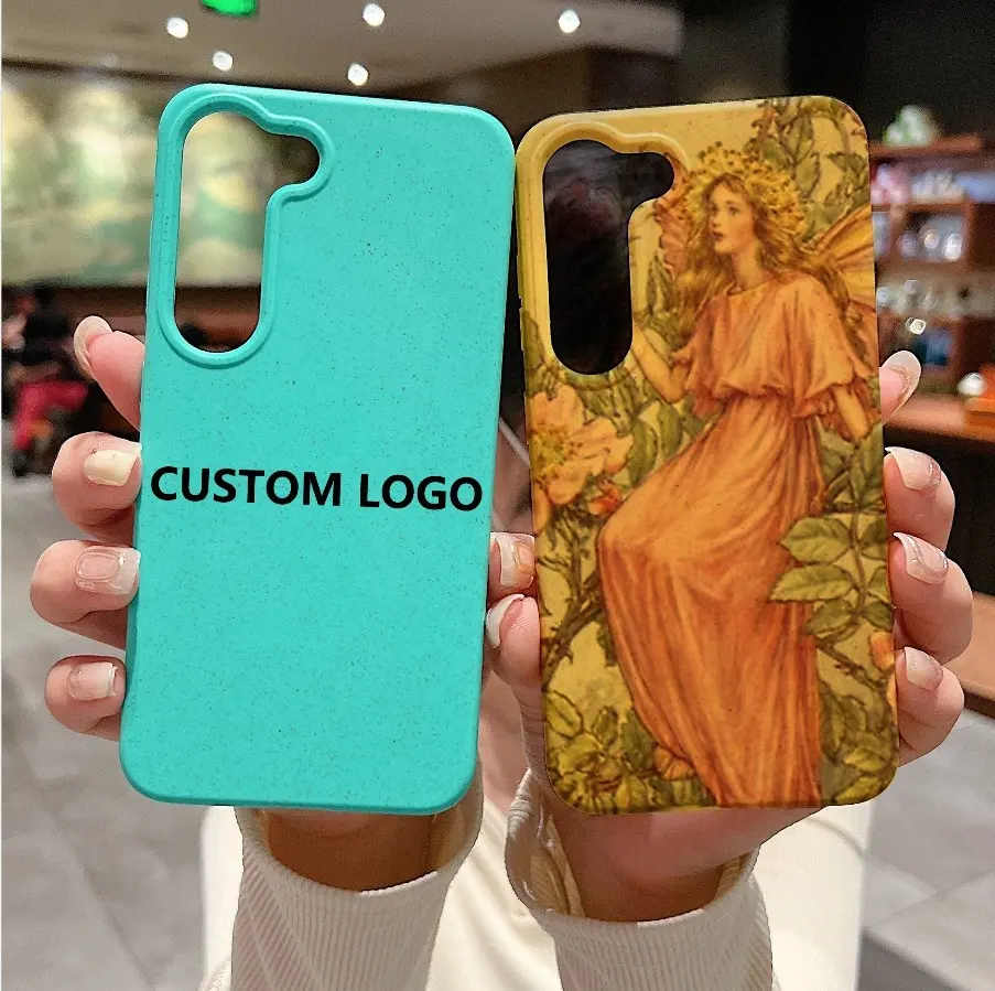 Custom Wheat Straw Recycled Eco Friendly Mobile Cases 100% Biodegradable Phone Case for Samsung S23 S24 ultra