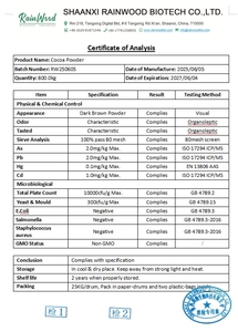 Poudre de <span class=keywords><strong>cacao</strong></span> Rainwood, poudre de <span class=keywords><strong>cacao</strong></span> brun naturel, poudre de <span class=keywords><strong>cacao</strong></span> brute alcalinisée - Product Image 2