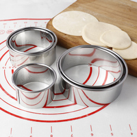 5-delige set koekjesvormpjes van roestvrij staal, ronde biscuitvormpjes, deegvormpjes voor cake, gebak, fruit, taart, mousse, voor bakken en in de keuken
