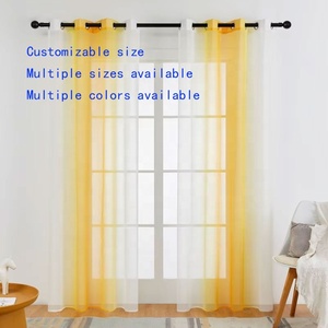 Rideaux transparents dégradés avec œillets, voilages dégradés adaptés aux salons, chambres, balcons, baies vitrées - Product Image 1