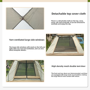 Carpa <span class=keywords><strong>de</strong></span> Camping Familiar con Toldo Impermeable <span class=keywords><strong>para</strong></span> <span class=keywords><strong>4</strong></span> Personas, con Ventanas <span class=keywords><strong>de</strong></span> Malla Ventiladas <span class=keywords><strong>para</strong></span> Todo Tipo <span class=keywords><strong>de</strong></span> Clima - Product Image 4