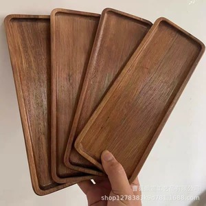 Plateau rectangulaire en bois d'acacia, vaisselle en bois massif pour la salle à manger, usage domestique chinois - Product Image 4