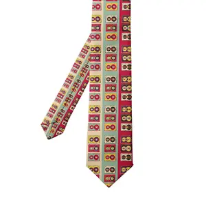 图案定制音乐领带男士磁带领带彩色音乐领带男士音乐音符领带