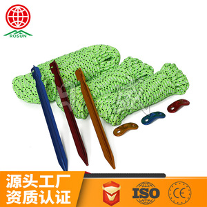 Ronsun 4Mm Fluorescent Green Reflective Tent <b>Rope</b> Outdoor <b>Guy</b> Lines With Aluminum <b>Rope</b> Clips - Product Image 5