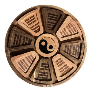 Plateau de service rond en bois, plateau de rangement multifonctionnel pour présentation de thé, desserts, pâtisseries, couleur unie, 30x30x2.5cm - Product Image 4