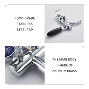Columna de Cerveza Cromada en Forma de T con 2 Grifos FUYONG, Dispensador de Cerveza de Acero Inoxidable Tipo <span class=keywords><strong>Cobra</strong></span> para Bebidas - Product Image 2