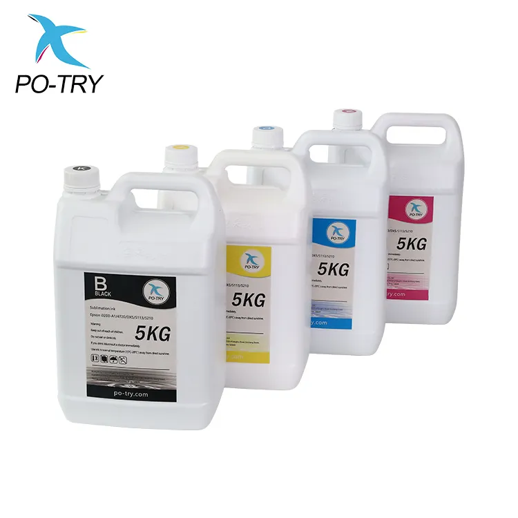 PO-TRY Fabriek Directe Verkoop 5 Liter Kleurrijke Sneldrogende Verschillende Stoffen Afdrukken Sublimatie Inkt