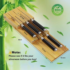 <span class=keywords><strong>Porte</strong></span>-<span class=keywords><strong>couteau</strong></span> de <span class=keywords><strong>tiroir</strong></span> de cuisine en bambou dans le bloc de couteaux de <span class=keywords><strong>tiroir</strong></span> à 5 fentes - Product Image 2