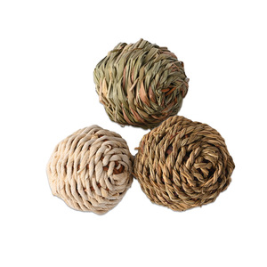Balles tressées en paille pour animaux de compagnie, taille S, jouets à mâcher pour oiseaux, usage intérieur, motif uni, matériau en herbe, origine Fujian - Product Image 5