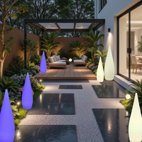 Grande lampe de sol LED cylindrique rechargeable, design goutte d'eau, alimentée par énergie solaire, pour éclairage extérieur de Noël