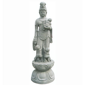 Piedra blanca Natural de estilo japonés tallada grande Kuan Yin Guan Yin <span class=keywords><strong>Kannon</strong></span> la diosa de la Misericordia Kwan Yin estatuas de escultura de Buda - Product Image 1