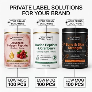 Poudre de peptides de collagène marin hydrolysé à marque privée, mélange pour boisson à la canneberge, vitamine C et probiotiques pour la santé de la peau et des voies urinaires - Product Image 2