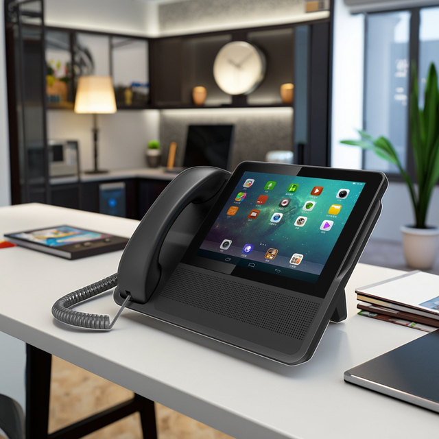 8" LCD Display 6 SIP Lines 1+8GB Wifi  Audio Video Call Recording PSTN Landline 2M Camera Android IP PSTN Phone