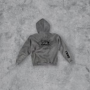 Sudaderas con capucha con logotipo estampado personalizado ecológico con cremallera de gran tamaño y peso pesado de calidad de lujo en blanco lavado de 100% algodón para hombre - Product Image 4