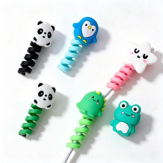 Wholesale Silicone Cartoon Cable Protector with Winder for Mobile Phone Accessories