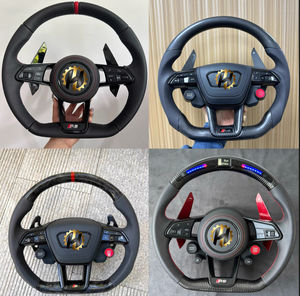 พวงมาลัยหุ้มหนัง HZ แบบ 3 ก้าน ขนาด 35 มม. พร้อมไฟ LED สำหรับรถยนต์ <span class=keywords><strong>Audi</strong></span> R8 <span class=keywords><strong>TT</strong></span> <span class=keywords><strong>Mk2</strong></span>/Mk3 รุ่น <span class=keywords><strong>RS</strong></span> และ A3-A8 Q3-Q7 - Product Image 5