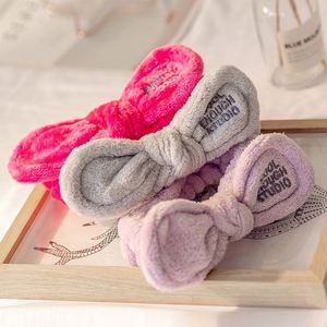 Korean Women's <b>Cute</b> Bow Wide Cross-Style U-Shaped <b>Headband</b> for Face Mask Hair Accessory - Product Image 3