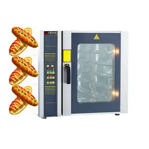 BCR-8D Commercial Bakery Oven with Convection for Bread and Baguettes, 5/8/10/12 Tray Electric or Gas Option for Bakery Use