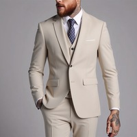 Costume trois pièces professionnel pour homme, col à revers, simple boutonnage, idéal pour le travail et les mariages