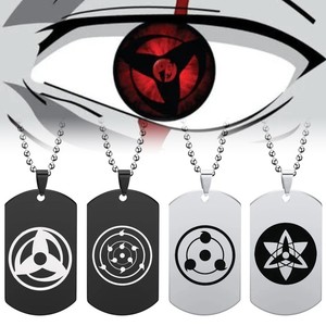 Collar de Anime Akatsuki, Uchiha <span class=keywords><strong>Itachi</strong></span> <span class=keywords><strong>Sharingan</strong></span>, Colgante de Metal Ninja, Accesorio de Cosplay para Hombre y Mujer, Regalos de Halloween - Product Image 1