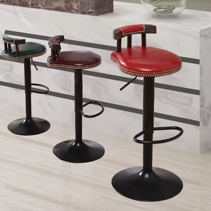 Chaise pivotante industrielle créative en fer, <span class=keywords><strong>tabouret</strong></span> <span class=keywords><strong>de</strong></span> <span class=keywords><strong>bar</strong></span> haut, coussin réglable, salle à manger, salon, maison BC-016 - Product Image 4