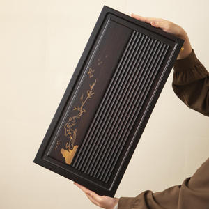 Bandejas de té al por mayor de fábrica, personalizables en tamaño, con logotipos, elevadas, alargadas y engrosadas, de bambú para uso doméstico. - Product Image 2