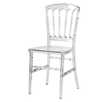 Großhandel Elegante Acryl-Esszimmerstühle Transparenter Kristall Hotel-Bankett Napoleon Kunststoff-Acryl Hochzeitsstuhl Chiavari