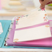 Vente en gros pochette pleine couleur à 3 anneaux classeur recette personnalisée classeur organisateur ensemble Journal
