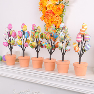 Schiuma durevole 3D per la visualizzazione del Desktop e la decorazione della casa di primavera Decorazione del vaso dell'uovo di pasqua con la stampa del fumetto - Product Image 1