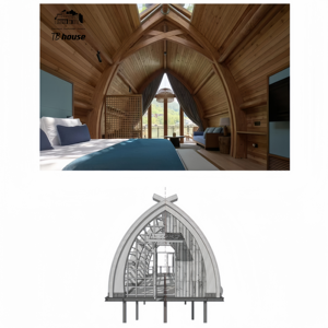 Роскошный дом в форме лодки по низкой цене/деревянная каюта/походная капсула для современного отеля - Product Image 5