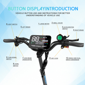 Trottinette à deux roues pliable 60V 5600W 27Ah avec une autonomie de 40-60 km et une vitesse de 75 km/h pour adultes GT08 Design pliable - Product Image 6