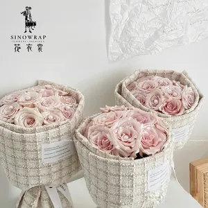 High Quality 1.5x0.5M White Woven Cloth Wrapping Paper For Fresh Flower