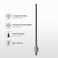 Sonde à pointe plate en carbure de tungstène SD1.0X50mm, filetage M2.5, pièce de rechange pour stylet de mesure d'indicateur de précision pour micromètre