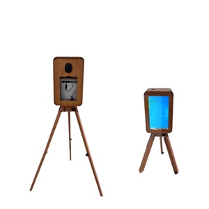Photomaton vintage en chêne double face, véritable photomaton instantané vintage DSLR <span class=keywords><strong>pour</strong></span> <span class=keywords><strong>mariage</strong></span>, en bois, avec imprimante et appareil <span class=keywords><strong>photo</strong></span> - Product Image 2