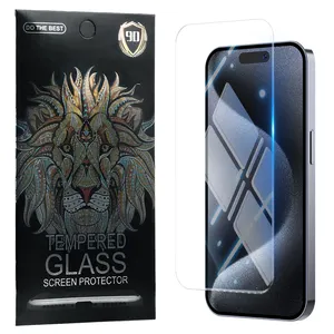 투명 강화 유리 iPhone 15 15 pro 15 + 15 pro max 용 화면 보호기 터치 스크린 유리