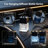 Vente en gros de flacons en verre vides de 8 ml pour diffuseur de voiture suspendu, pour l'emballage d'huiles essentielles, avec bouchon à vis en bois, flacon de parfum