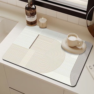 Tapis absorbant minimaliste pour comptoir, motif géométrique rectangulaire, nappe de cuisine imperméable, tapis de séchage pour cuisine et salle de bain - Product Image 2