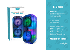 Kts không dây di động ngoài trời DJ bên loa với TWS & FM & <span class=keywords><strong>USB</strong></span> 3 inch nhà máy GTS-2083 giá bán buôn OEM - Product Image 4