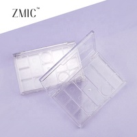 Palette de fards à paupières OEM 12 compartiments, palette vide rectangulaire pour crème blush, palette personnalisée transparente pour sourcils et correcteur, personnalisable avec logo