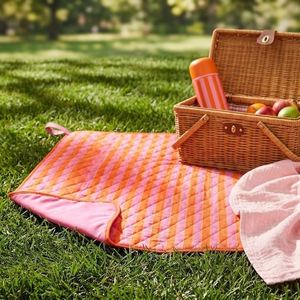 Custom Print Waterproof Quilted Pongee Camping Picnic Blanket <b>Roll</b>-Up With Wrist Strap Lightweight Foldable Outdoor <b>Mat</b> - Product Image 5