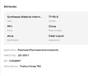 Citrato de Trietilo de Grado Aromático Derivado de Fuentes Naturales, Fijador de Solvente Estable TEC para Perfumes, Cosméticos y Productos Químicos de Uso Diario - Product Image 6