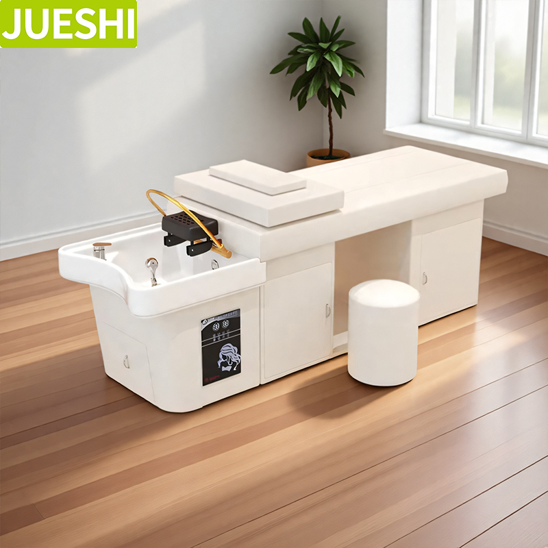 Lit en cuir beige de lavage de tête d'hydrothérapie